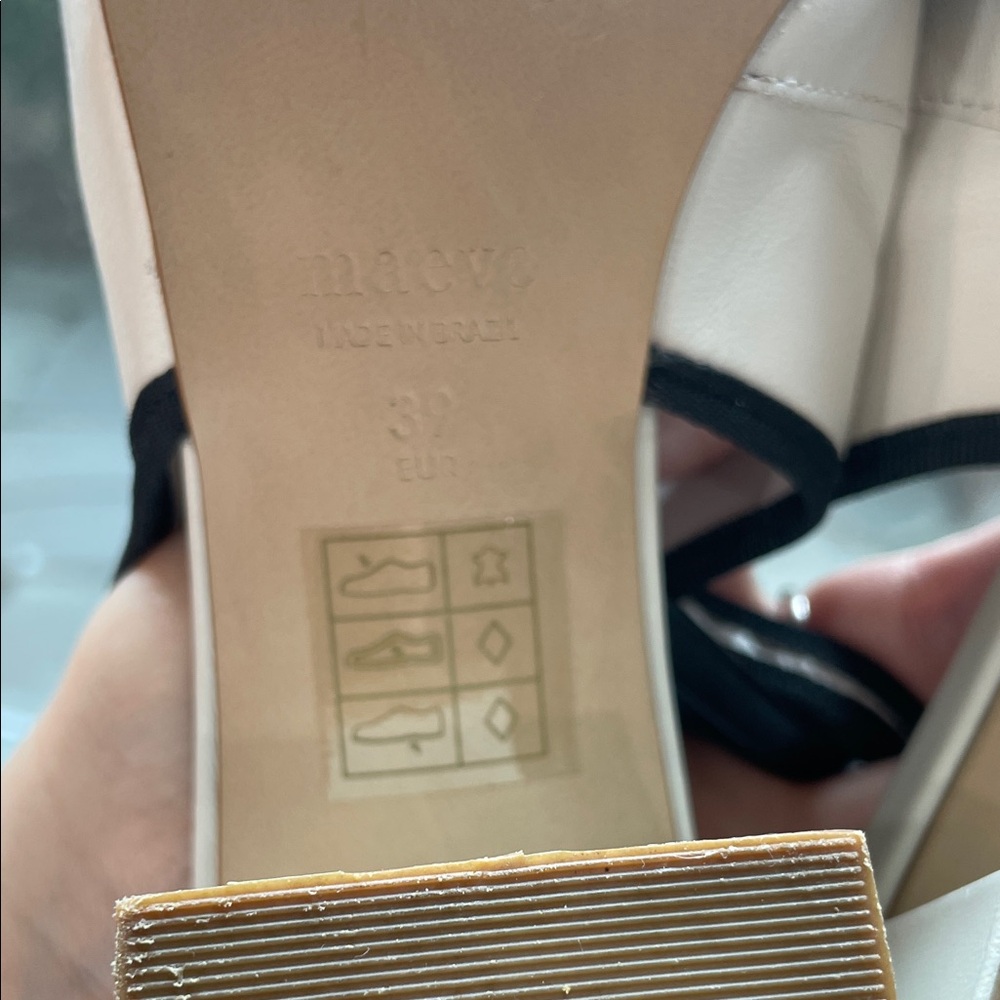 Anthropologie x Maeve Ballet Ankle Wrap Heels ivory - Picture 7 of 16
